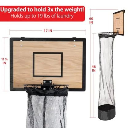 Swoosh & Co. Premium Wooden Basketball Hamper